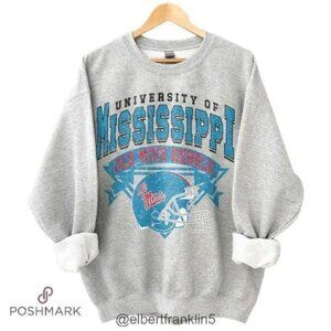 Ole Miss Rebels NCAA Football University sweatshirt shirt tee retro PM